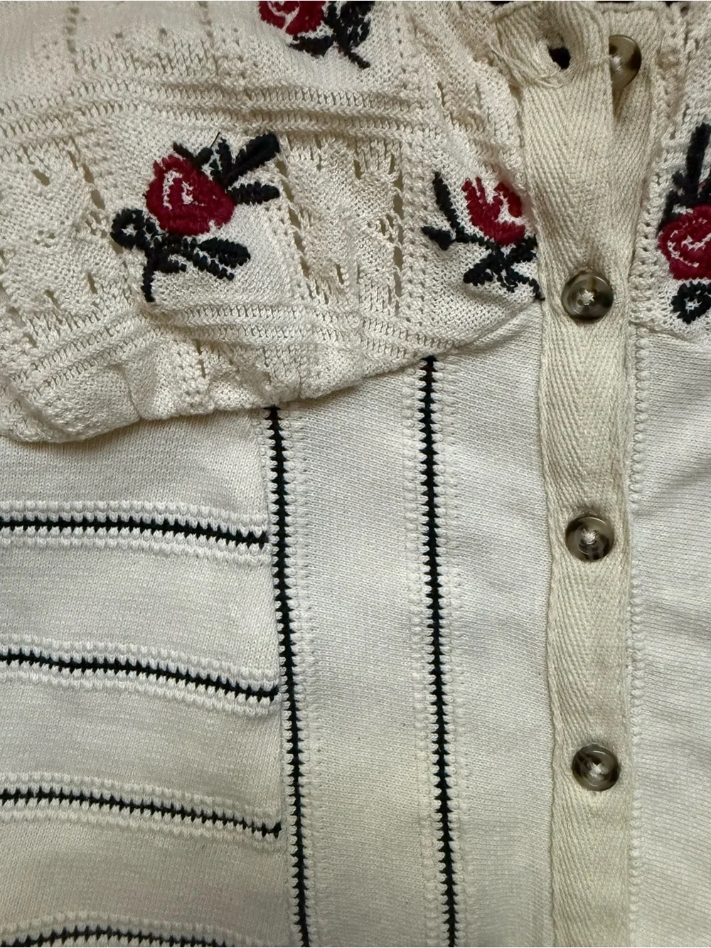 Free People Rose Bud Knit Top